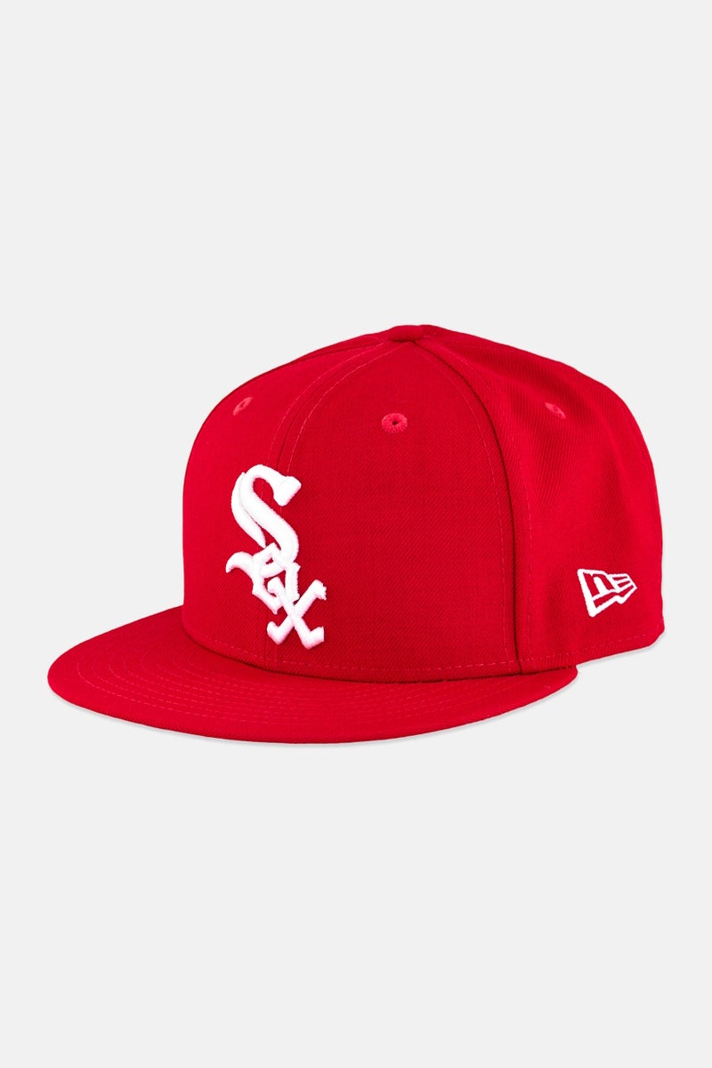 New Era x MLB Men Chicago White Sox Fitted Cap, Red - Image 1