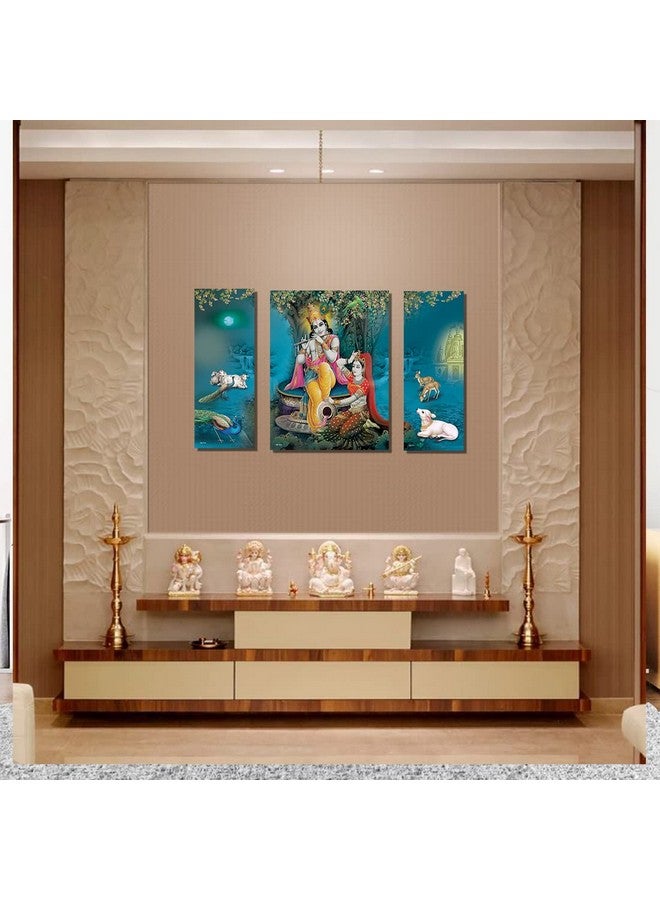 Rangoli New Shree Radha Krishna Ji under the Tree Playing Bansuri Painting to Décor your Living Spaces, Size-29cm X 43cm (Pack of 1) - Image 2