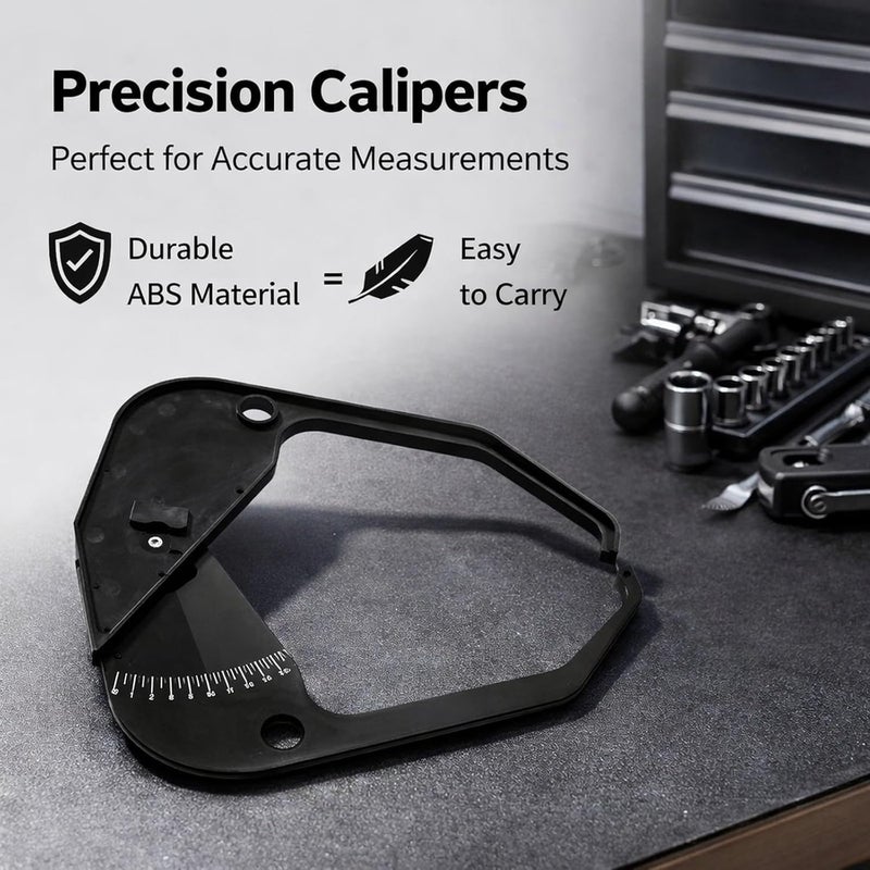 Car Wheel Balancer Caliper, ABS Plastic Rim Width Measuring Tool, Tire Scale Black - Durable Construction, Easy Read Scale, Portable for Automotive Repair - Image 2