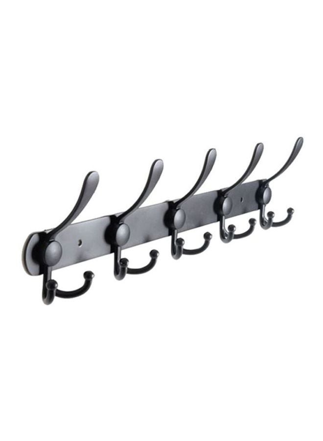 Black Wall Hanger with Five Hooks Measuring Forty Five by Thirteen Centimeters - Image 1