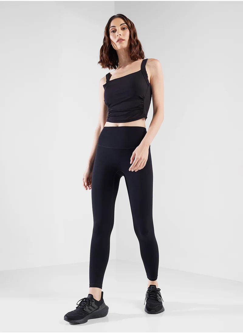 FRWD Fitted Top With Ruching & High Waist Leggings Set