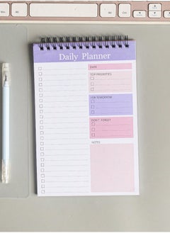 1pc A5 Spiral-Bound Daily Planner Notebook – Undated Minimalist Design with To-Do List, Monthly & Weekly Layouts, Thick Paper, Hard Cover, and Goal-Setting Pages – Perfect for School, Office & Personal Organization