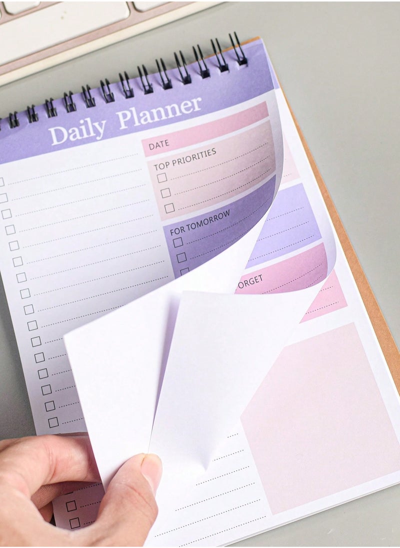 Generic - 1pc A5 Spiral-Bound Daily Planner Notebook – Undated Minimalist Design with To-Do List, Monthly & Weekly Layouts, Thick Paper, Hard Cover, and Goal-Setting Pages – Perfect for School, Office & Personal Organization - Image 1