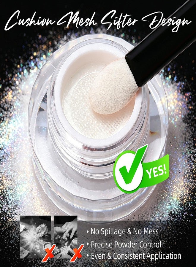U-Shinein Air Cushion Aurora Chrome Nail Powder, Holographic Pearlescent Moonlight Unicorn Mermaid Powder for Nails,Nail Art Glitter for Home DIY Salon Manicure Pigment(Pink Fairy Pearlescent) WT20 - Image 2