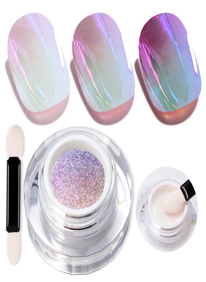 U-Shinein Air Cushion Aurora Chrome Nail Powder, Holographic Pearlescent Moonlight Unicorn Mermaid Powder for Nails,Nail Art Glitter for Home DIY Salon Manicure Pigment(Pink Fairy Pearlescent) WT20 - Image 1