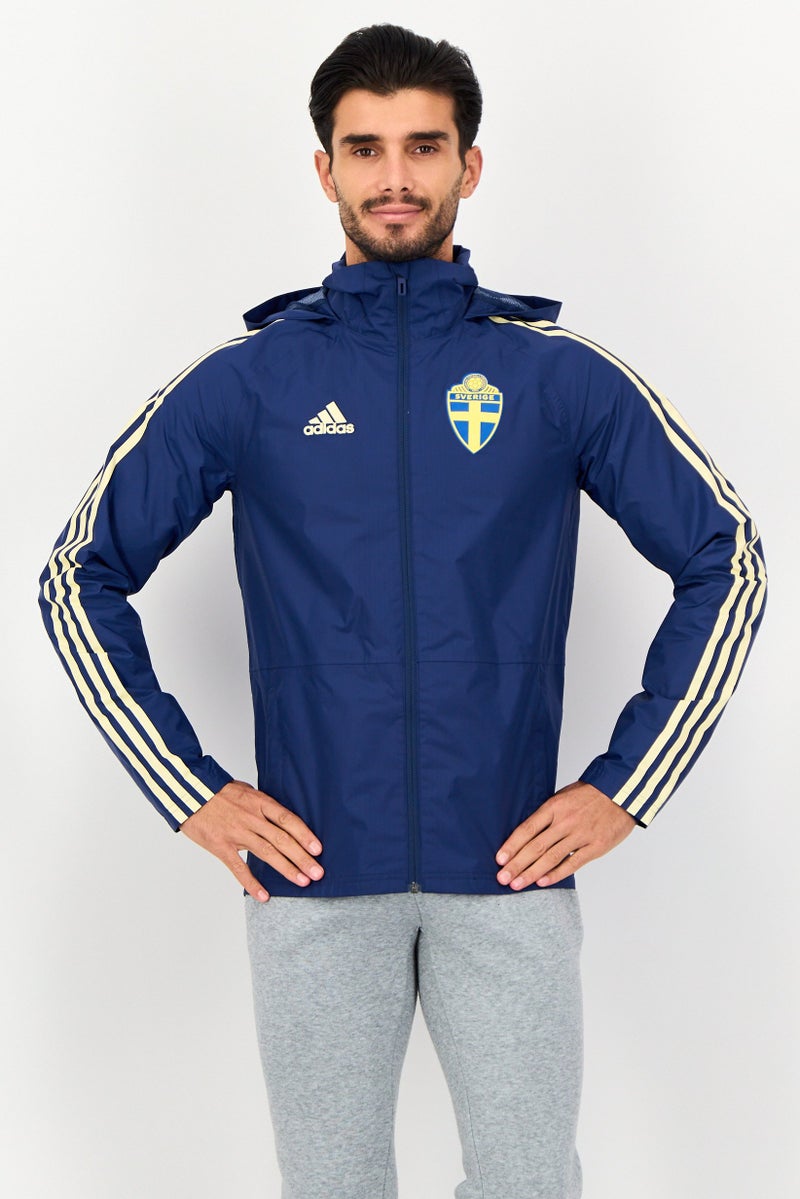Adidas Men Sportswear Fit Sverige Football Jacket, Navy - Image 1