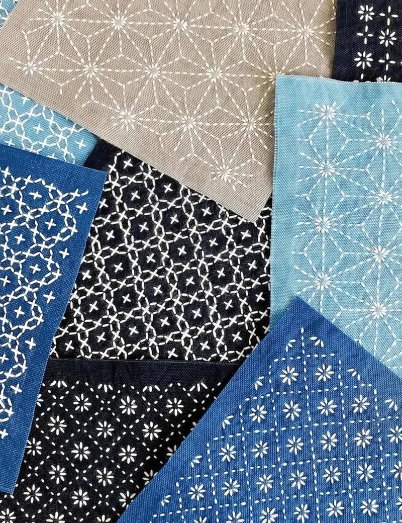 Gezan 20 Pcs Sashiko Stencils 8.3 x 5.9 Inch Plastic Sashiko Template Pattern Geometric Embroidery Stabilizers Drawing Line Template for Hand Quilting Sewing - Image 5
