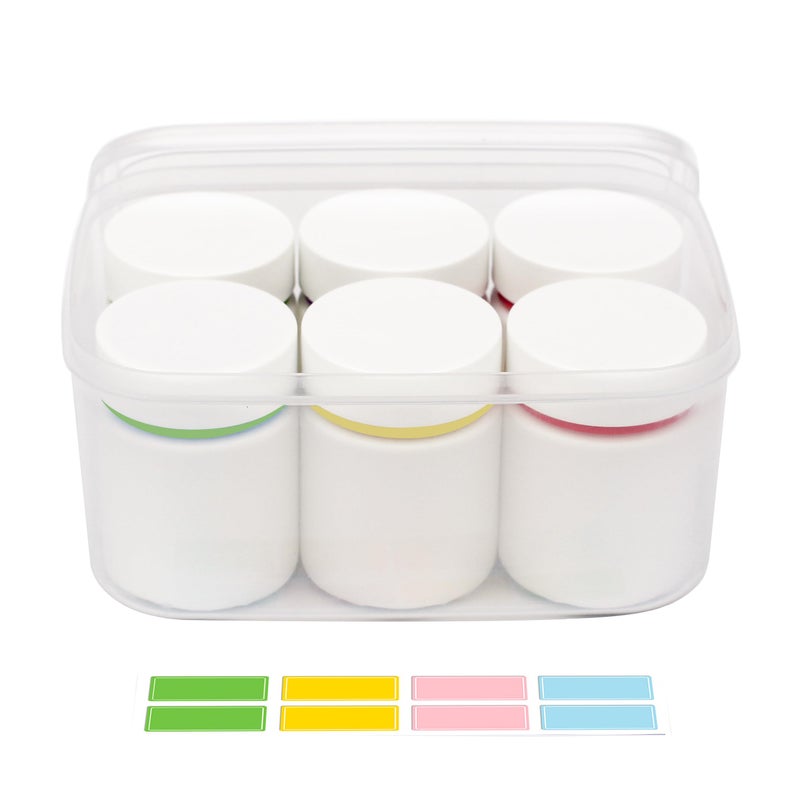 ePizdiz Colorful Empty Plastic Pill Bottle Organizer with Labels Medicine Vitamin Bottle Chemical Containers with Caps6pcs 100ml