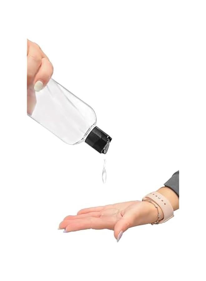 Arabest Pack of 2 Clear Plastic Bottles with Black Disc Top Caps, Ideal for Shampoo, Lotions, Creams - BPA Free, Made in USA, Squeezable and Refillable, 16 oz Capacity  - Image 4