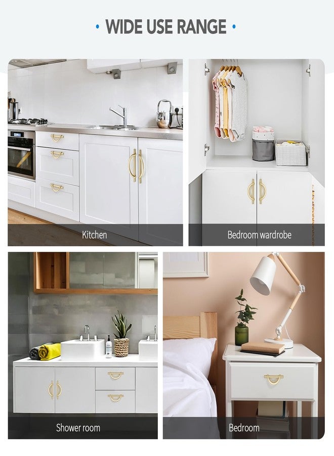 HOME EDIT Brushed Brass Cabinet Pulls, 5 Inch Hole Center, 128 mm, Curved Design Cabinet Handles for Kitchen,Cupboard, Drawer & Bathroom 10 Pack - Image 5