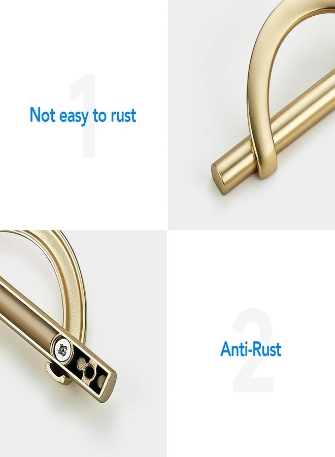 HOME EDIT Brushed Brass Cabinet Pulls, 5 Inch Hole Center, 128 mm, Curved Design Cabinet Handles for Kitchen,Cupboard, Drawer & Bathroom 10 Pack - Image 3