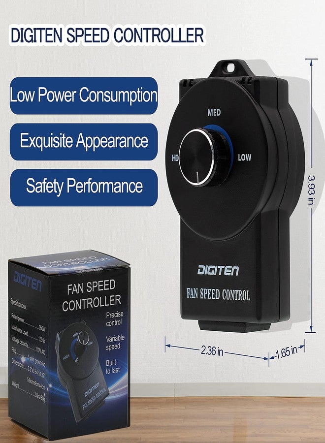 DIGITEN Variable Speed Controller - Exhaust Fan Speed Adjuster for Duct Inline Fan - Image 4