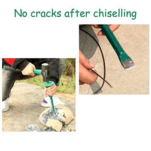 Lestino Mason Chisel With Hand Guard, 12 inches (30 cm) Heavy Duty Flat End Rock Concrete Mortar Stone Chisel for Demolishing Carving Scaling Breaking Hounding - Image 4