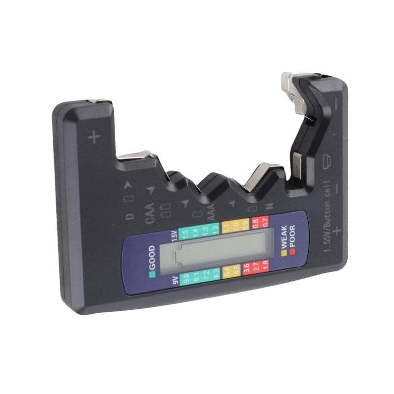 Black Battery Tester for D C N AAA AA Button Cells with LCD Readout Impact Proof for Travel - Image 5
