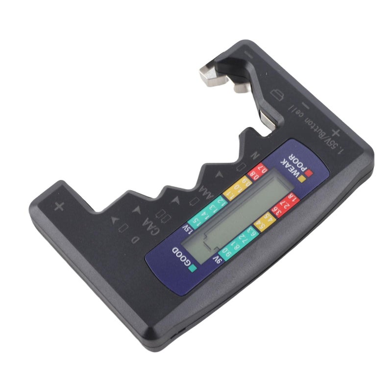 Black Battery Tester for D C N AAA AA Button Cells with LCD Readout Impact Proof for Travel - Image 3