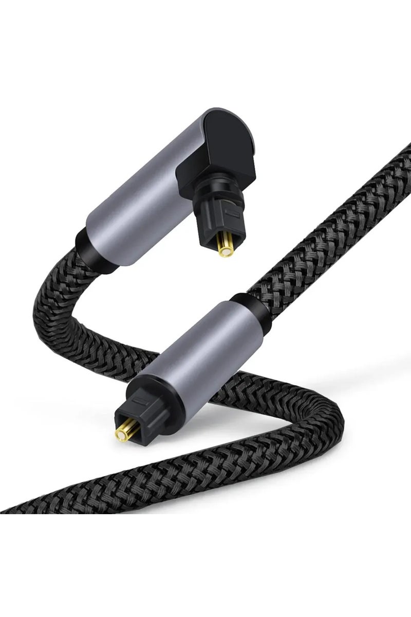 2m black 90 Degree Digital Optical Audio Cable 5.1 Right Angle Toslink SPDIF Coaxial Cable for Blu-r