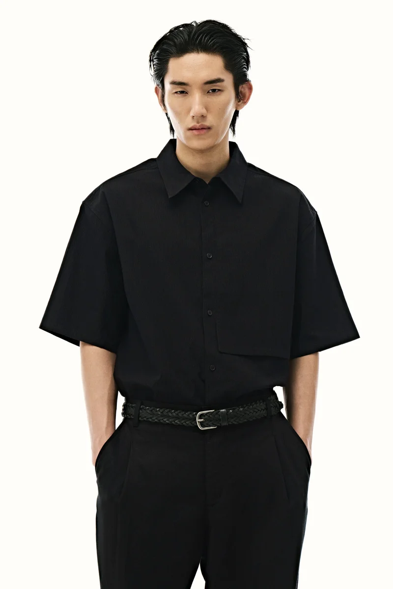 H&M  Loose Fit Crinkled shirt for Men | Best Price UAE