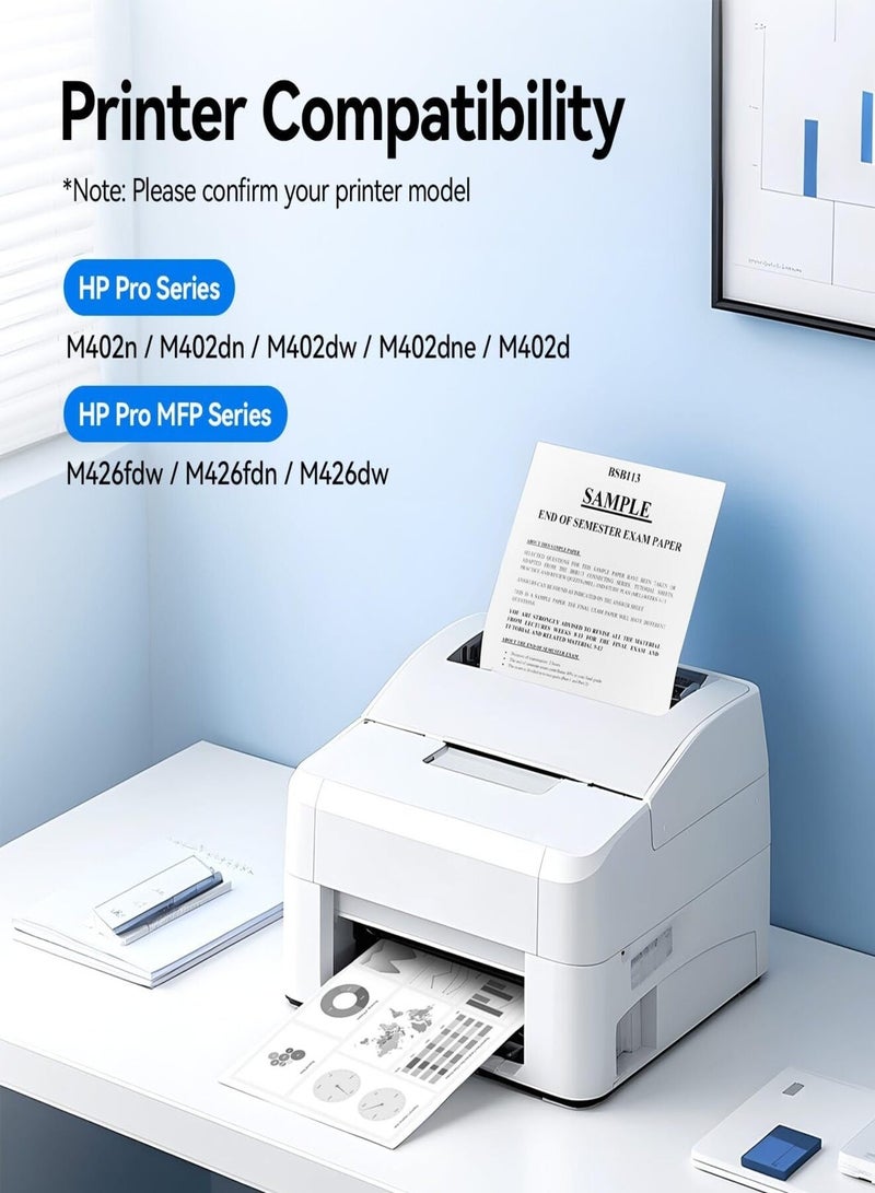 خرطوشة حبر 26A (CF226A) متوافقة مع طابعات HP ليزر جيت M402dn, M402dw, M402n و MFP M426fdn, M426fdw - أسود 3100 صفحة - Image 2