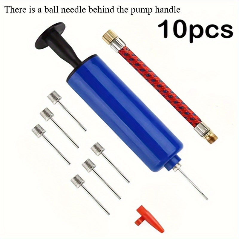 Blue Manual Air Pump 10pcs Inflator for Balls Bicycle Tires Air Mattress - Image 1