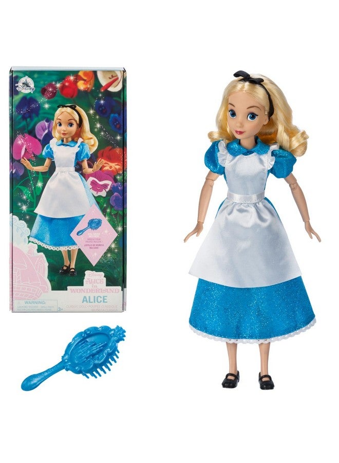 Disney Store Official Princess Classic Doll (Alice), 11 Inches, Includes Brush with Molded Details, Fully Posable Toy in Classic Outfit Princess Toys for Girls - Image 1