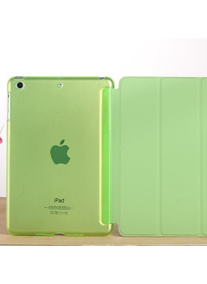 Suitable For IPad 10.2 Flat Protective Cover Pro11 Elastic Leather 10.5 Triple Fold Mini6 Bracket Hard Shell-Color:Green-Applicable Model:mini 1/2/3  - Image 4