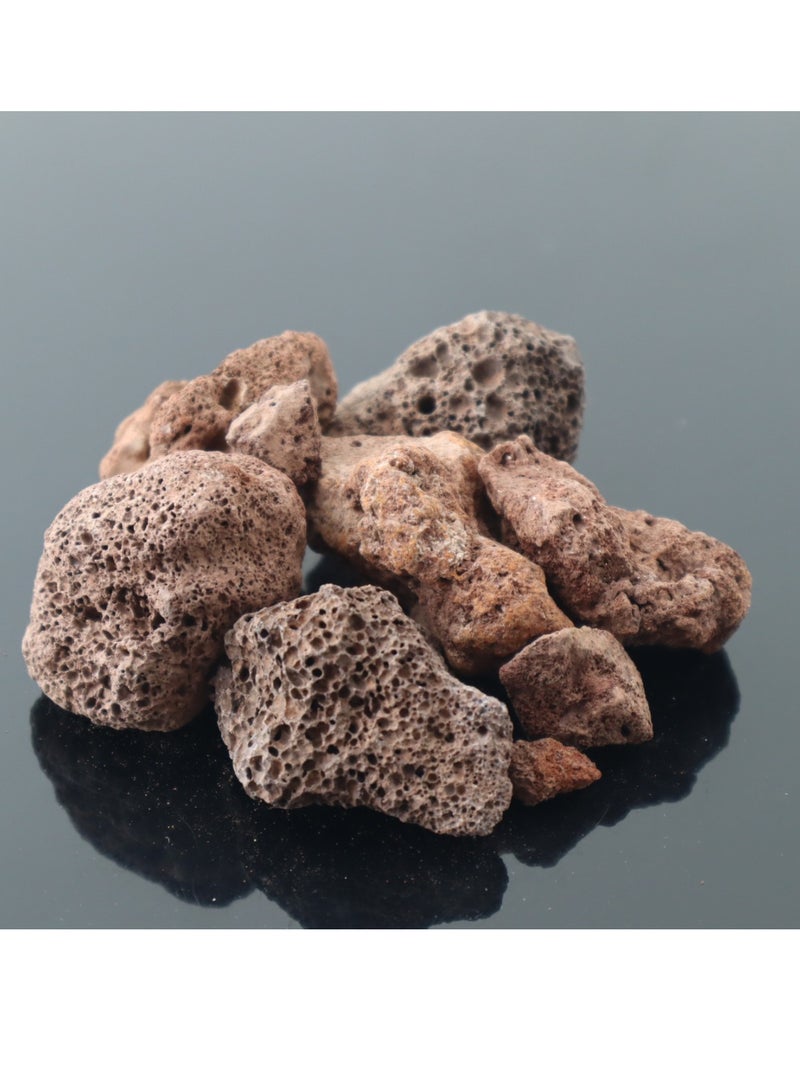 زينة لحوض السمك على شكل حجر بركاني طبيعي