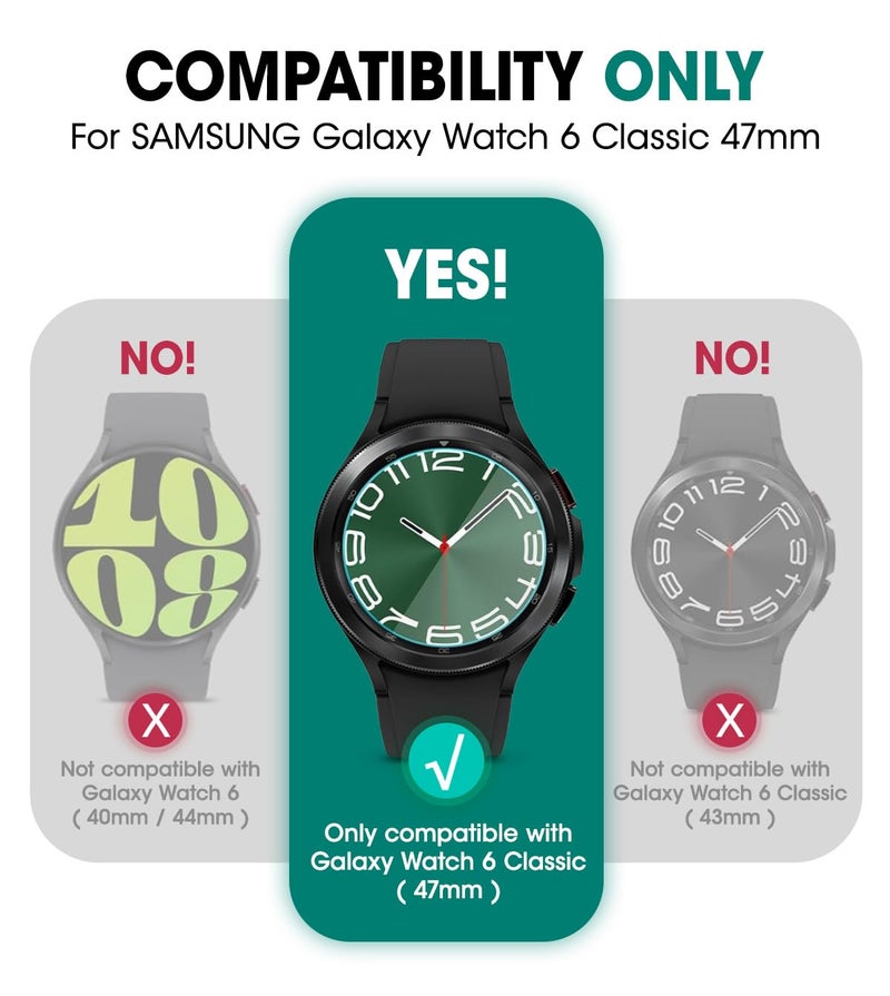 SUPCASE for Samsung Galaxy Watch 6 Classic 47mm Case with Band (Unicorn Beetle Pro), [2 Pack Screen Protector] Rugged Protective Cover with Adjustable Strap Band for Galaxy Watch 6 Classic, Black - Image 2