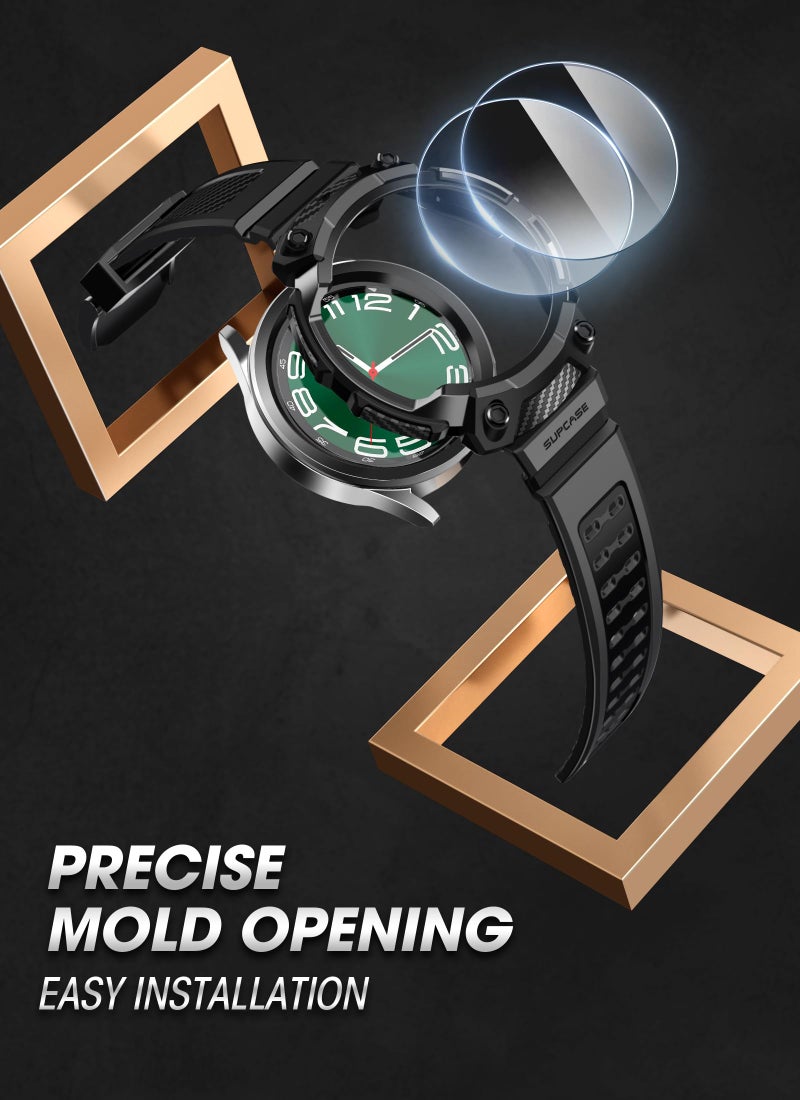 SUPCASE for Samsung Galaxy Watch 6 Classic 47mm Case with Band (Unicorn Beetle Pro), [2 Pack Screen Protector] Rugged Protective Cover with Adjustable Strap Band for Galaxy Watch 6 Classic, Black - Image 5