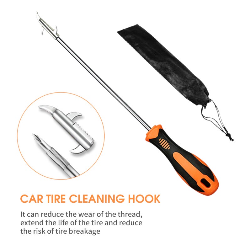 Car Tire Cleaning Hook With Screwdriver Storage Bag Stone Cleaning Tool Picking Hook Tire Tools Auto Tyre Protector Repair Tools - Image 3