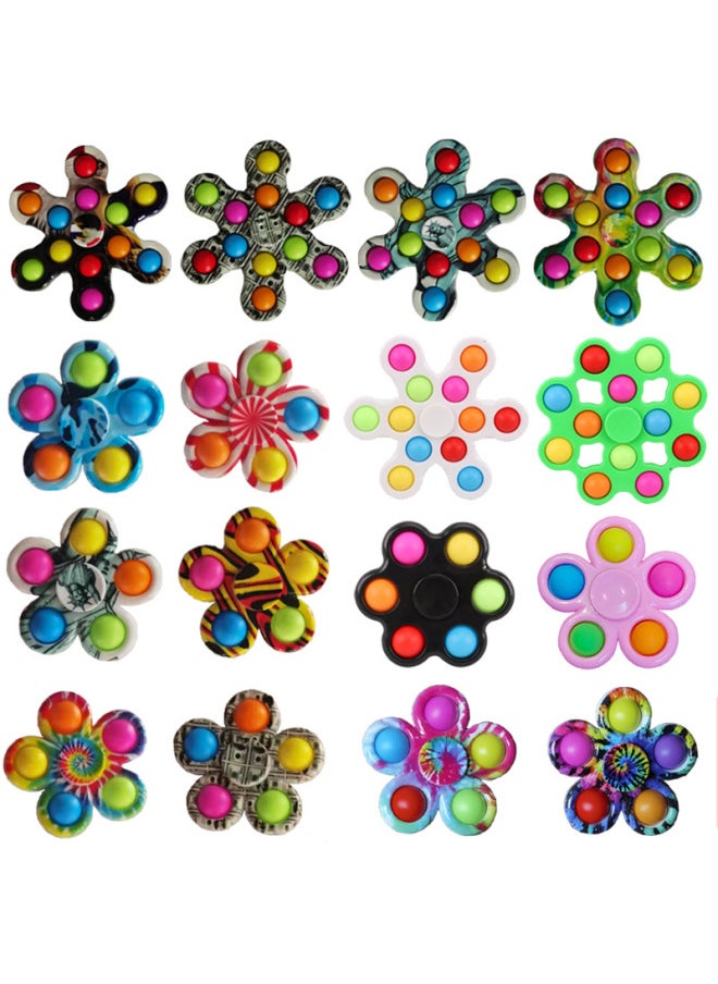 Finger Gyro Bubble Music Five Or Six Finger Fun Rodent Pioneer Vent Press Soft Silicone Keychain Children's Toys-Color:7.7cm Five-finger Full Range Gyro  - Image 2
