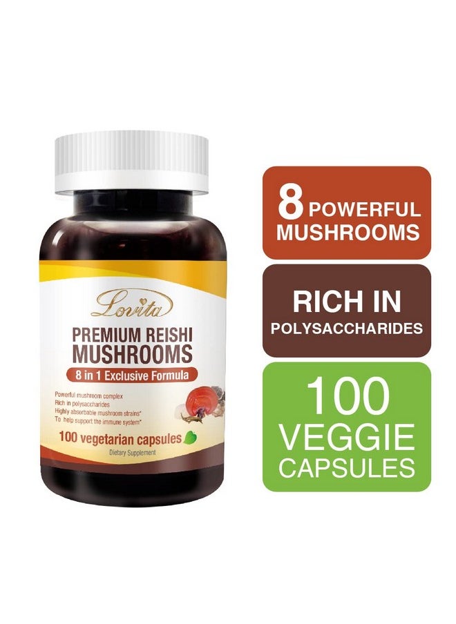 Mushroom Supplement 8 In 1 Mushroom Complex Lions Mane Turkey Tail Mushroom Cordyceps Reishi Mushroom Maitake Mushroom For Natural Energy & Memory Support 100 Capsules (Pack Of 3)
