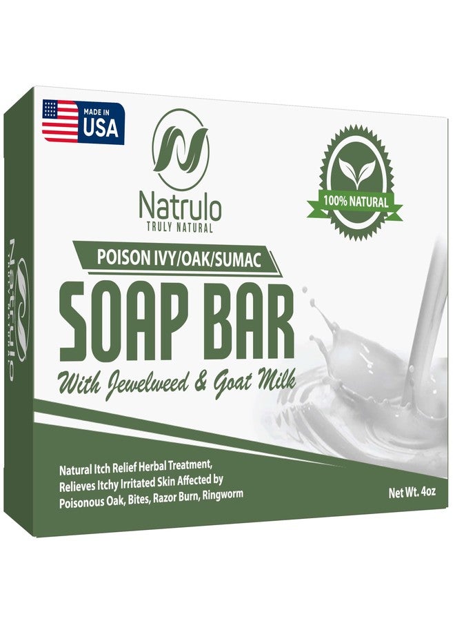 Natrulo Poison Ivy Soap Bar with Jewelweed - Soothing, Healing Natural Itch Relief Herbal Treatment Home Remedy - Relieves Itchy Irritated Skin Affected by Poison Ivy/Oak/Sumac, Bites, Razor Burn, Ringworm - Image 1
