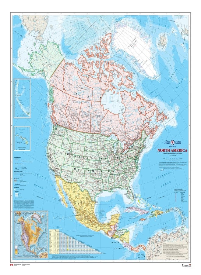 MapSherpa North America Wall Map - Atlas of Canada - 34" x 39" Paper - Image 1