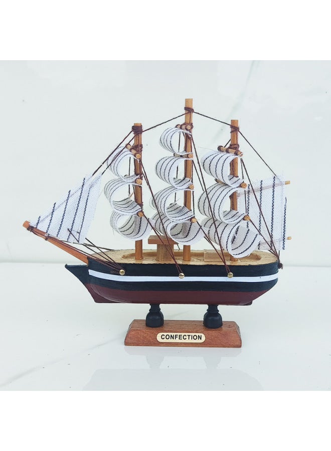 Wooden Sailboat Model Ornaments Manufacturers Supply Mediterranean Decorative Creative Boat Model Crafts Gifts-Color:Type D  - Image 3