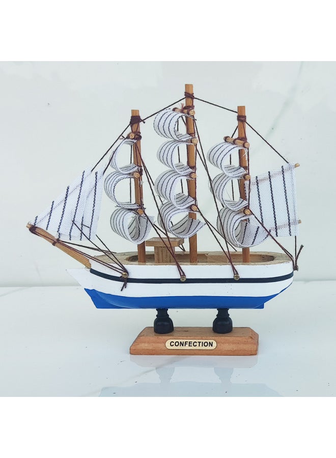 Wooden Sailboat Model Ornaments Manufacturers Supply Mediterranean Decorative Creative Boat Model Crafts Gifts-Color:Type D  - Image 4
