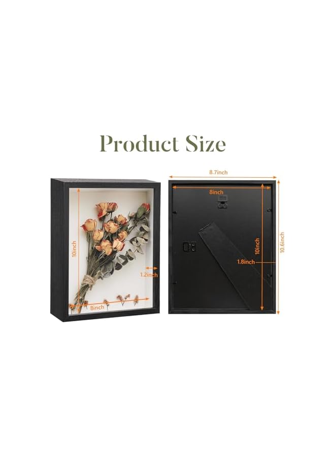 The Bros 3D Picture Frame for Filling, Pack of 2 Deep 3D Object Frame 20.3x25.4cm, Picture Box Wood, Shadow Box Frame Display Cases for Baby Wedding Favours, Photos, Flowers, Tickets, (White, Square) - Image 3