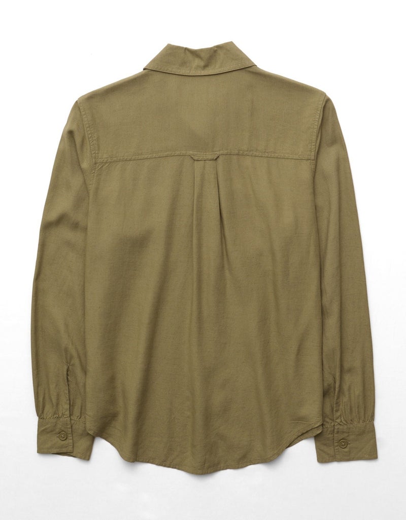 American Eagle AE Bestie Long-Sleeve Button-Up Shirt - Image 4