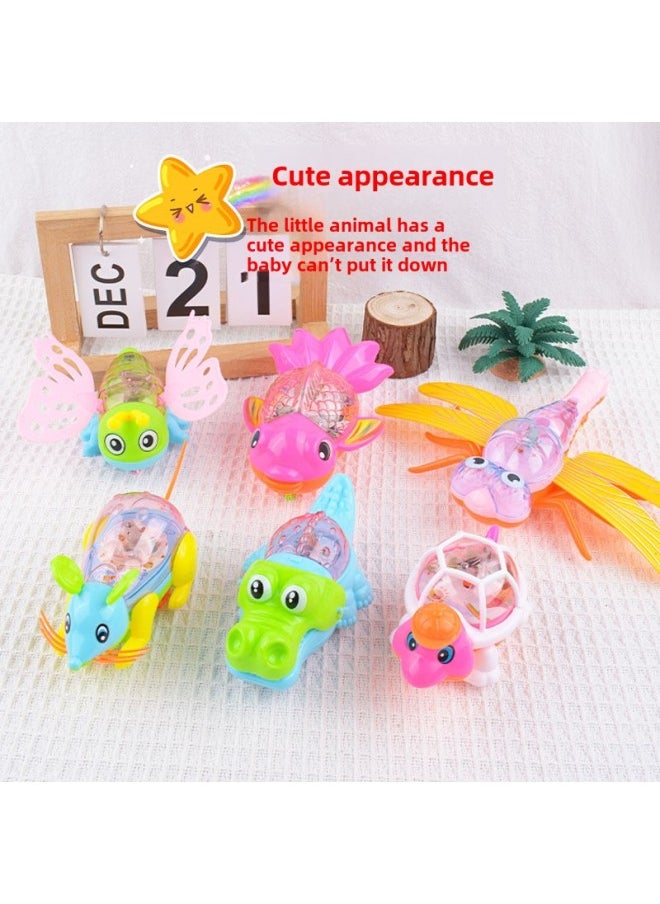 null - Pull String Luminous Mouse Pull String Goldfish Pull String Luminous Turtle Cartoon Animal Children Luminous Toy Stall Wholesale-Color:Drawstring Glowing Turtle - Random Color [bag] - Image 1