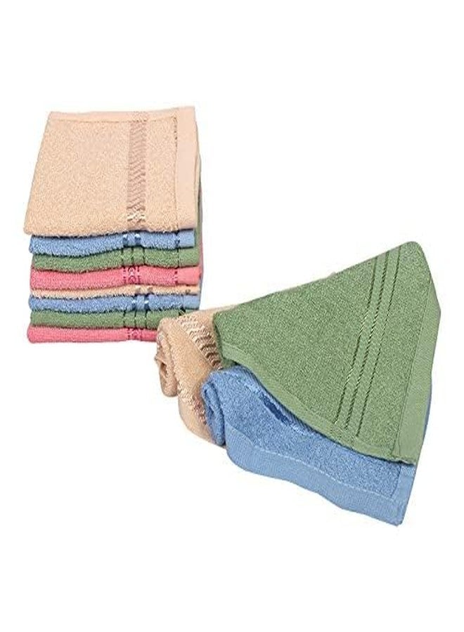 My E Shop 100% Cotton Plain Mini Face Towels Set of 6 - Multicolor - Ultrasoft & Absorbent Hand Napkin - Small Towel for Face Gym Spa, 10 x 10 Inches - Image 2