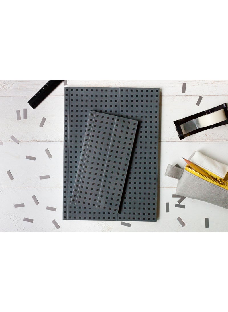 Paper-Oh Quadro Grey on Black A4 Unlined Wrap Closure 112 Pages 100gsm Notebook - Image 4