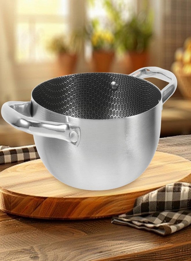 Amosfun Stainless Steel Nonstick Honeycomb Stockpot with Double Handles 11.4 Inch Multi-Purpose Soup Pot for Home Kitchen Cooking - Image 2