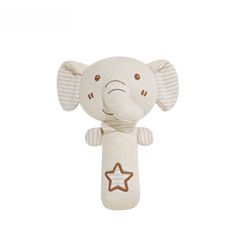 Organic Cotton Baby Rattle Set Soothing Chewable ToysElephant organic cotton hand stick (bag) Elephant organic cotton hand stick (bag)
