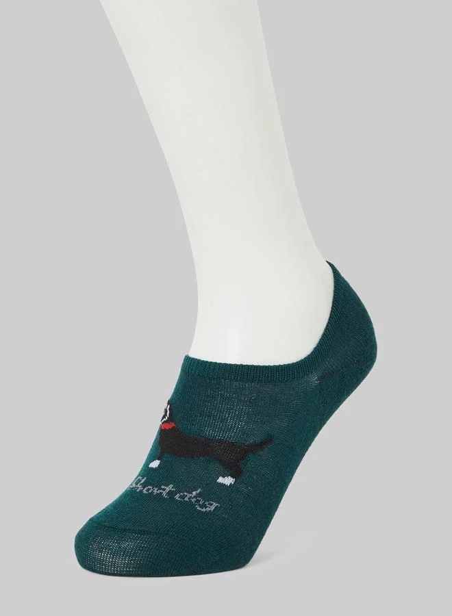 Styli Pack of 5- Printed No Show Socks