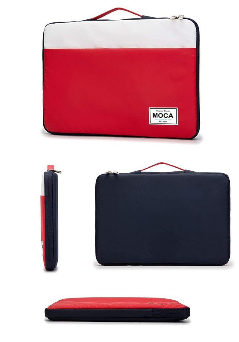 Moca حقيبة كنفاس/جلد PU لجهاز ماك بوك إير برو ريتينا 13 13.3 بوصة a1466 a1369 a1502 حقيبة غلاف 13 13.3 بوصة (أحمر مزدوج، 13.3 بوصة ماك بوك/لابتوبات) - Image 1