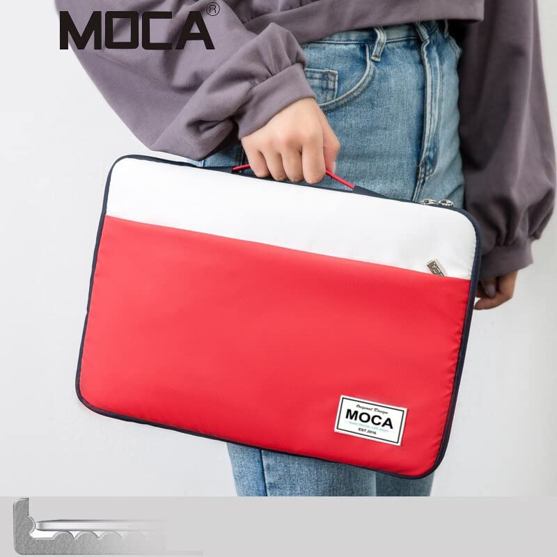 Moca حقيبة كنفاس/جلد PU لجهاز ماك بوك إير برو ريتينا 13 13.3 بوصة a1466 a1369 a1502 حقيبة غلاف 13 13.3 بوصة (أحمر مزدوج، 13.3 بوصة ماك بوك/لابتوبات) - Image 2