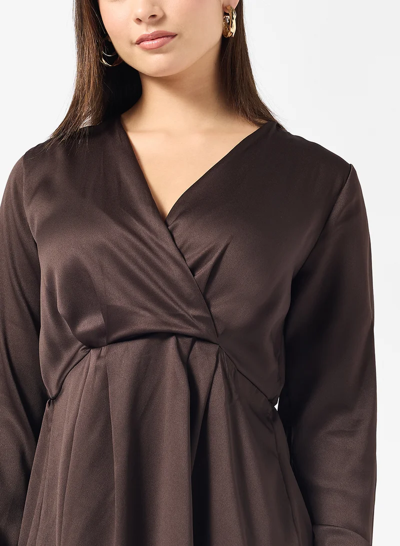 ONLY  Onljane Life Jayde Long Sleeve V Neck Mini Dress for Women | Best Price UAE