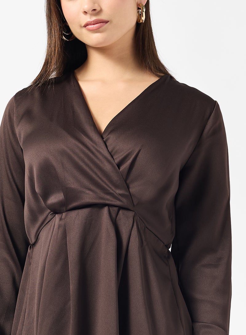 ONLY Onljane Life Jayde Long Sleeve V Neck Mini Dress - Image 3