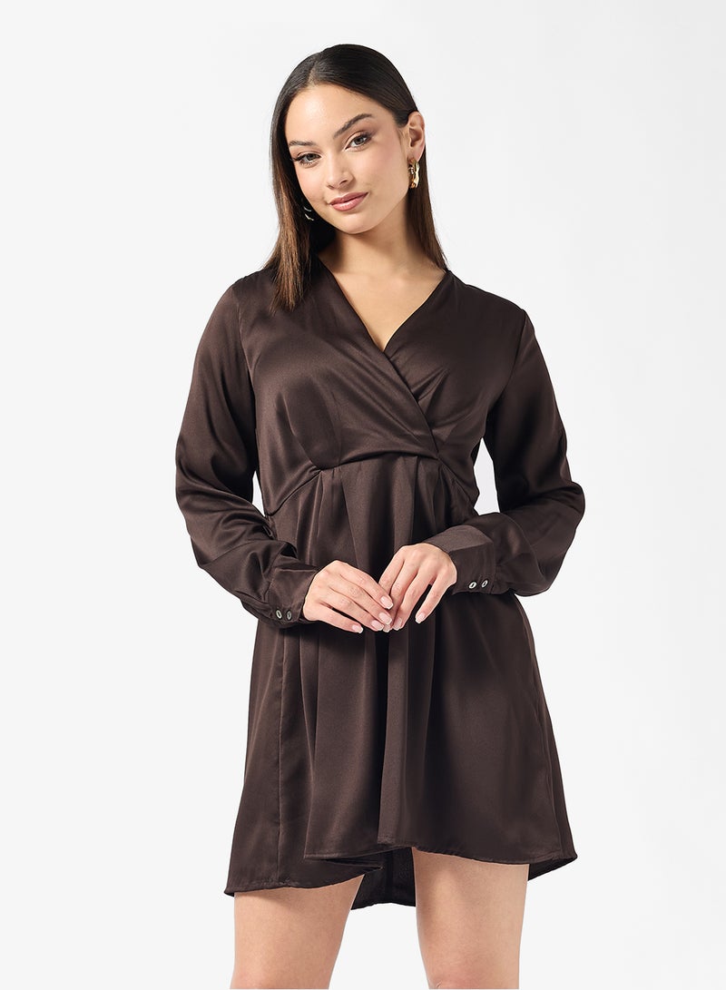 ONLY Onljane Life Jayde Long Sleeve V Neck Mini Dress - Image 1
