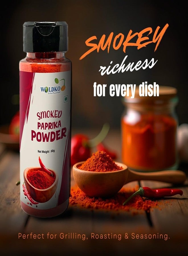 Woldko Smoked Peprika powder, Red Pepper Spice & Smoky Seasonings 60G - Image 2
