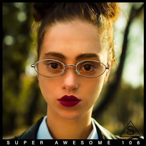 SA106 Extra Narrow Oval Metal Rim Round Retro Vintage Clear Lens Eye Glasses Gold - Image 3